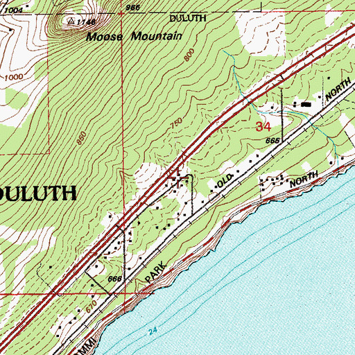Topographic Map of North Shore Chapel, MN