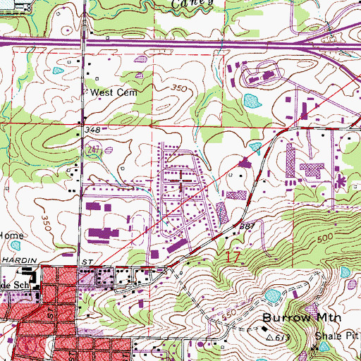 Topographic Map of North Hills Subdivision, AR