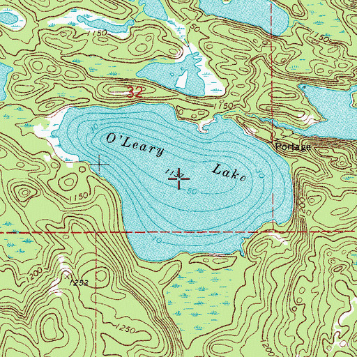 Topographic Map of O'Leary Lake, MN