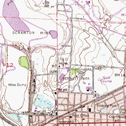 Topographic Map of Old Cemetery, MN