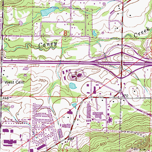 Topographic Map of Petit Jean Technical College, AR