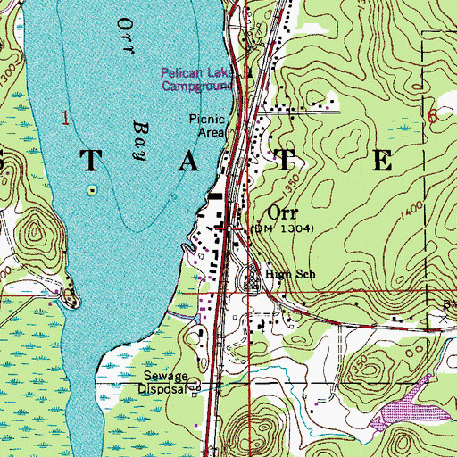 Topographic Map of Orr, MN