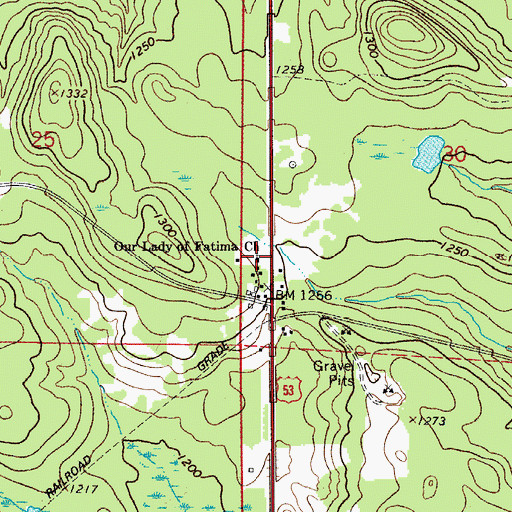 Topographic Map of Our Lady of Fatima Church, MN