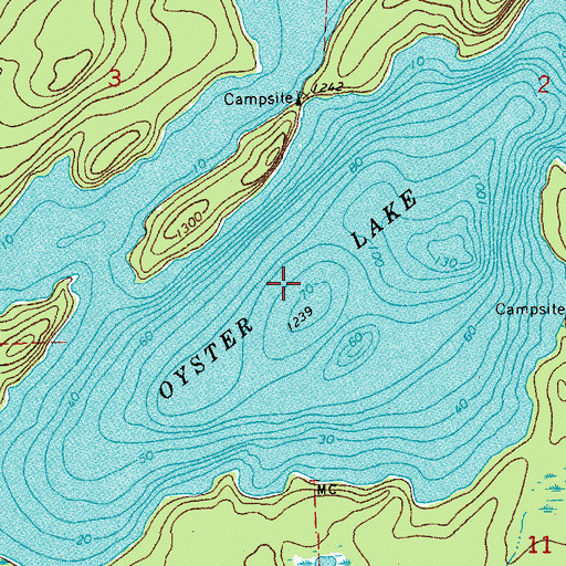 Topographic Map of Oyster Lake, MN