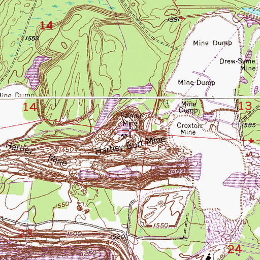 Topographic Map of Palmer Mine, MN