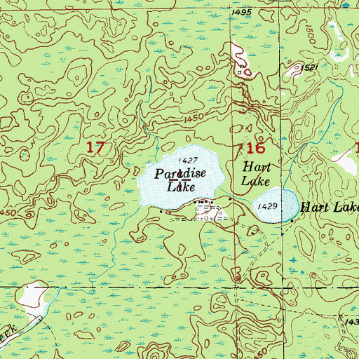 Topographic Map of Paradise Lake, MN