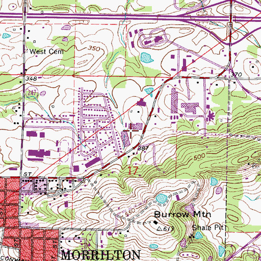 Topographic Map of Riverland Shopping Center, AR