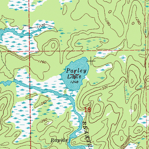 Topographic Map of Parley Lake, MN