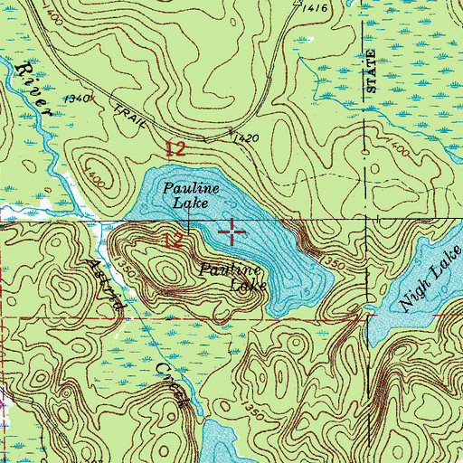 Topographic Map of Pauline Lake, MN