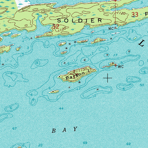 Topographic Map of Payson Island, MN