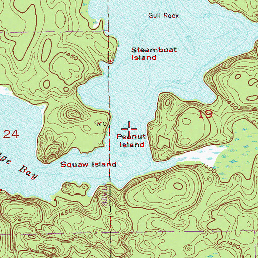 Topographic Map of Peanut Island, MN