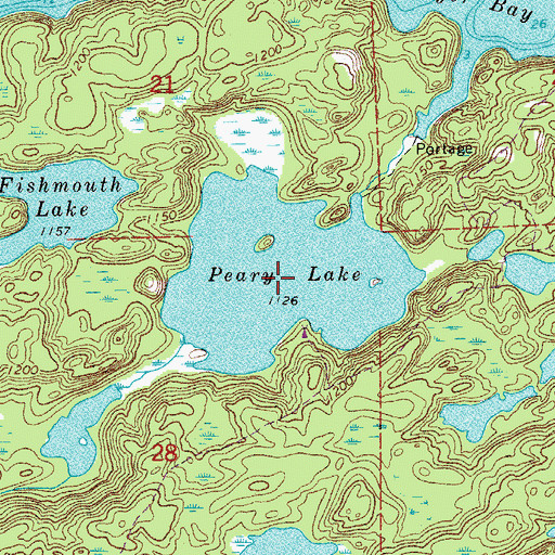 Topographic Map of Peary Lake, MN