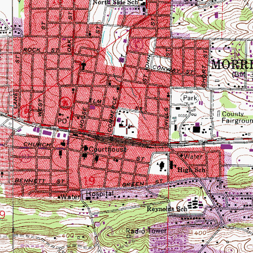 Topographic Map of Sacred Heart Catholic Church, AR