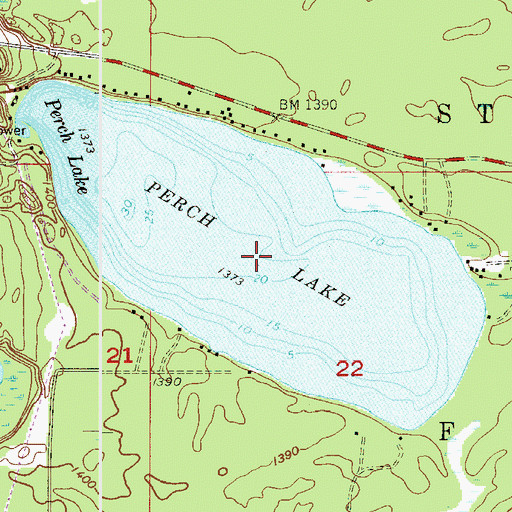 Topographic Map of Perch Lake, MN