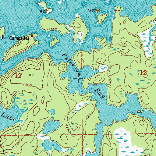 Topographic Map of Peterson Bay, MN