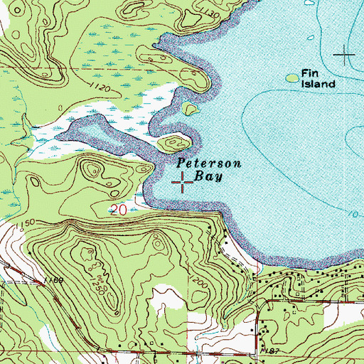Topographic Map of Peterson Bay, MN