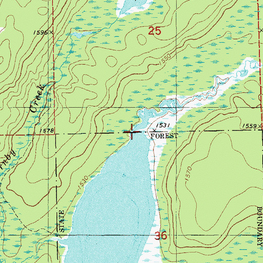 Topographic Map of Petrell Creek, MN