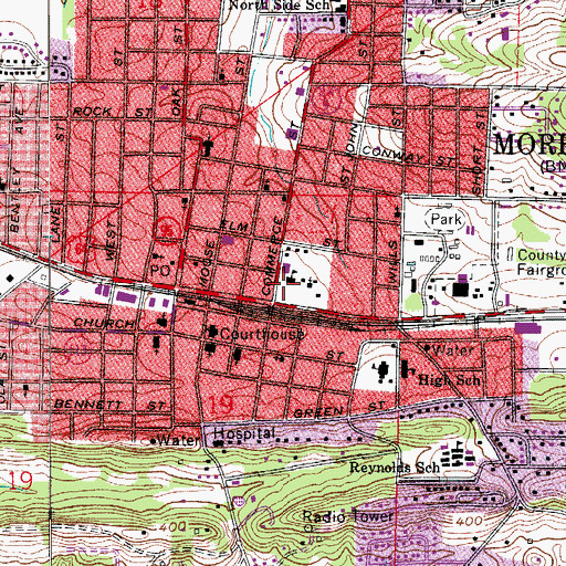 Topographic Map of Sacred Heart School, AR