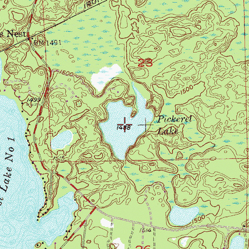 Topographic Map of Pickerel Lake, MN