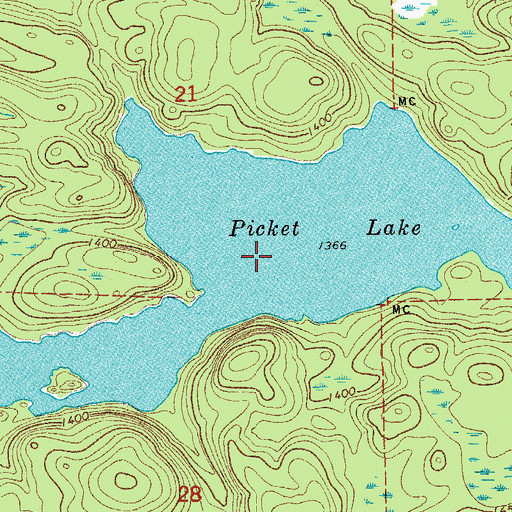 Topographic Map of Picket Lake, MN