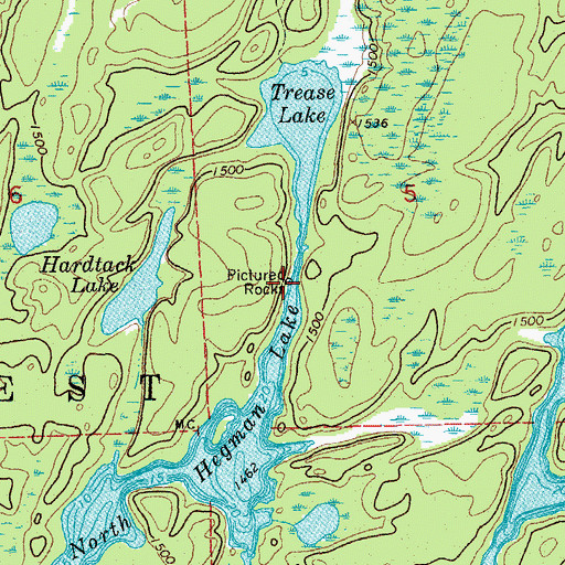 Topographic Map of Pictured Rocks, MN