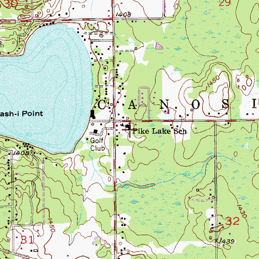 Topographic Map of Pike Lake School, MN