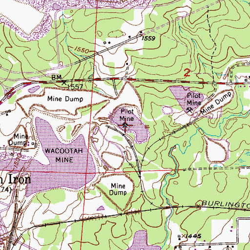 Topographic Map of Pilot Mine, MN