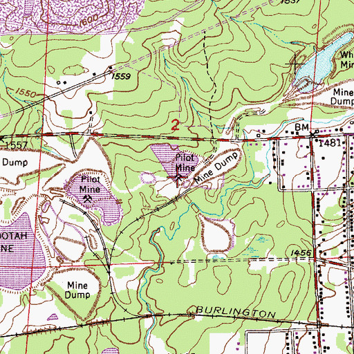 Topographic Map of Pilot Mine, MN