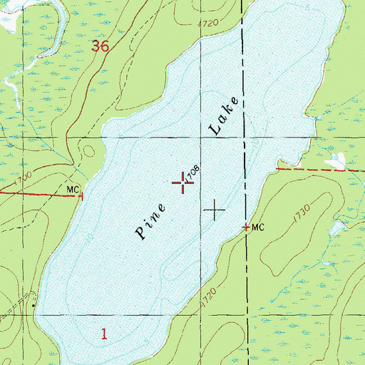 Topographic Map of Pine Lake, MN
