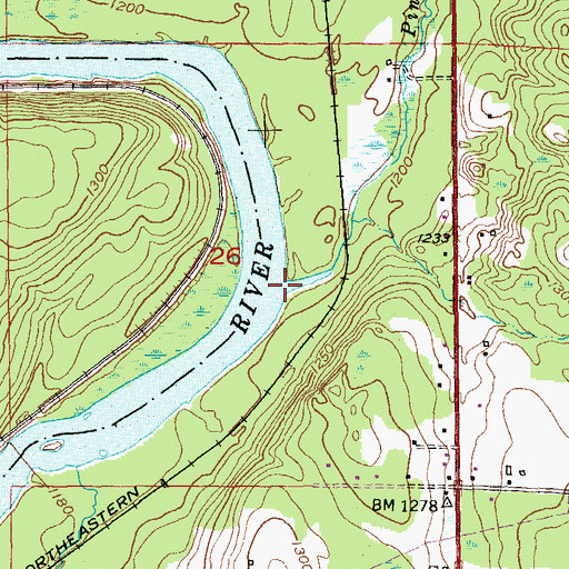 Topographic Map of Pine River, MN