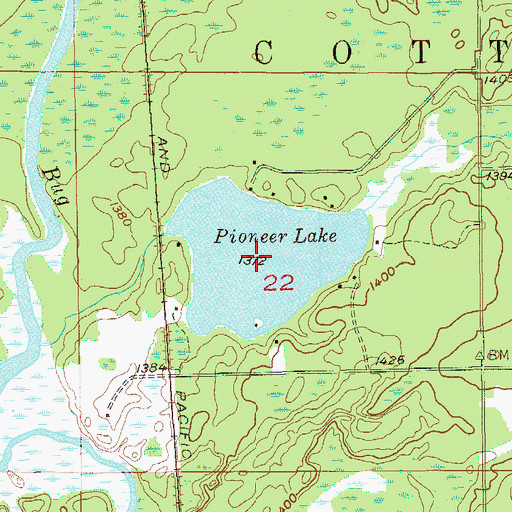 Topographic Map of Pioneer Lake, MN