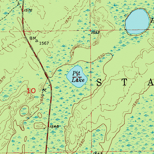 Topographic Map of Pit Lake, MN