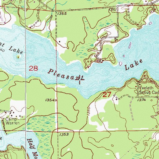 Topographic Map of Pleasant Lake, MN