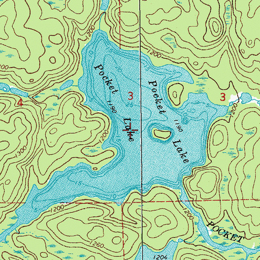 Topographic Map of Pocket Lake, MN