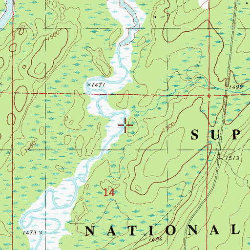 Topographic Map of Porcupine Creek, MN