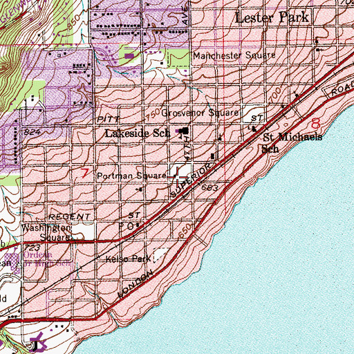 Topographic Map of Portman Square, MN