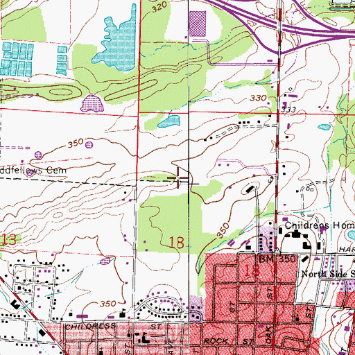 Topographic Map of Spring Meadows, AR