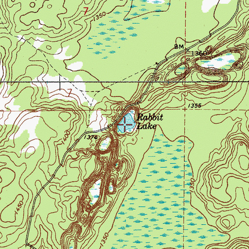 Topographic Map of Rabbit Lake, MN