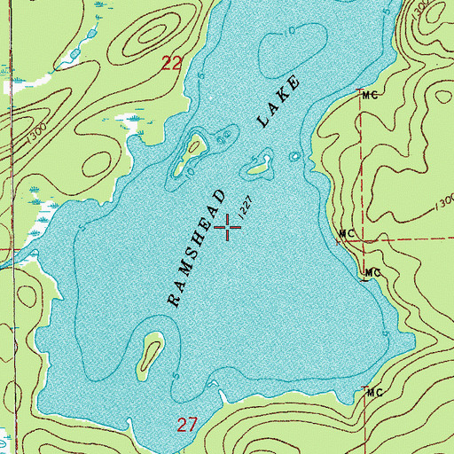 Topographic Map of Ramshead Lake, MN