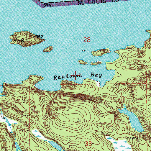 Topographic Map of Randolph Bay, MN