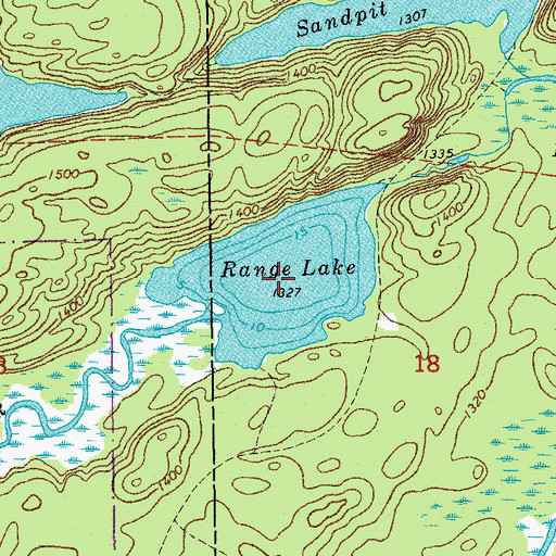 Topographic Map of Range Lake, MN
