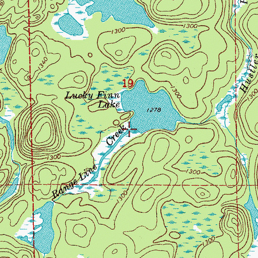 Topographic Map of Range Line Creek, MN