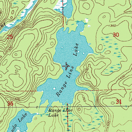 Topographic Map of Range Line Lake, MN