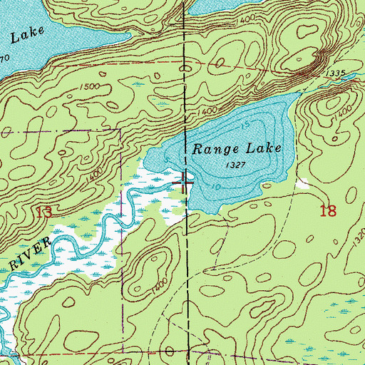 Topographic Map of Range River, MN