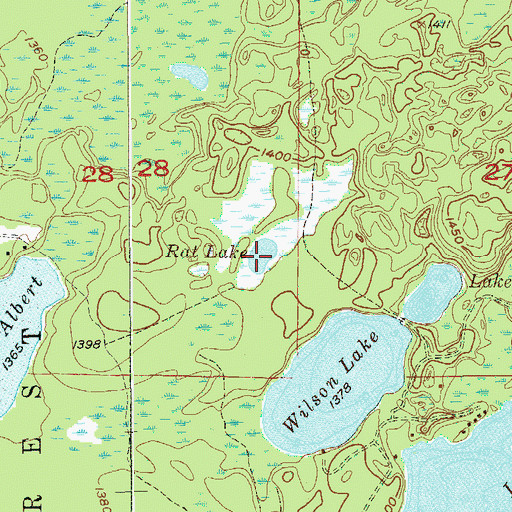 Topographic Map of Rat Lake, MN