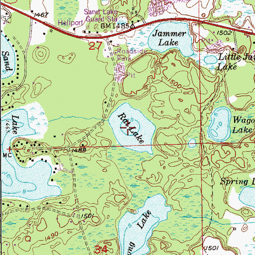 Topographic Map of Rat Lake, MN