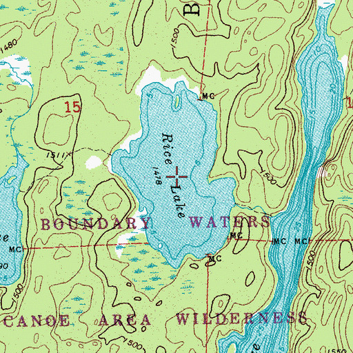 Topographic Map of Rice Lake, MN