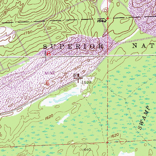 Topographic Map of Ridge, MN
