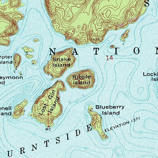 Topographic Map of Ripple Island, MN