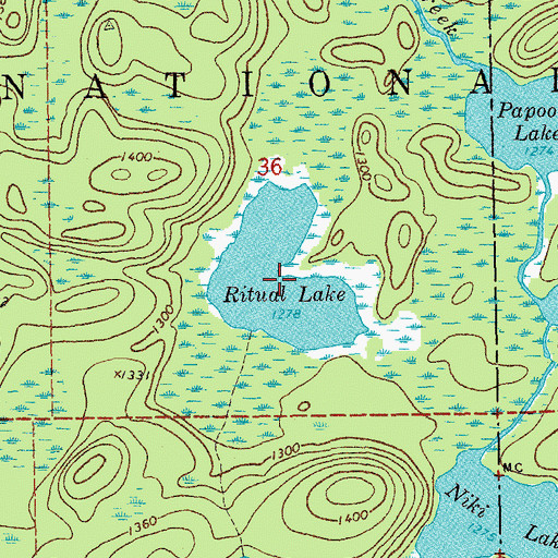 Topographic Map of Ritual Lake, MN